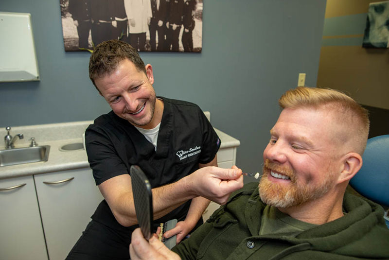 dental patient smiling after procedure